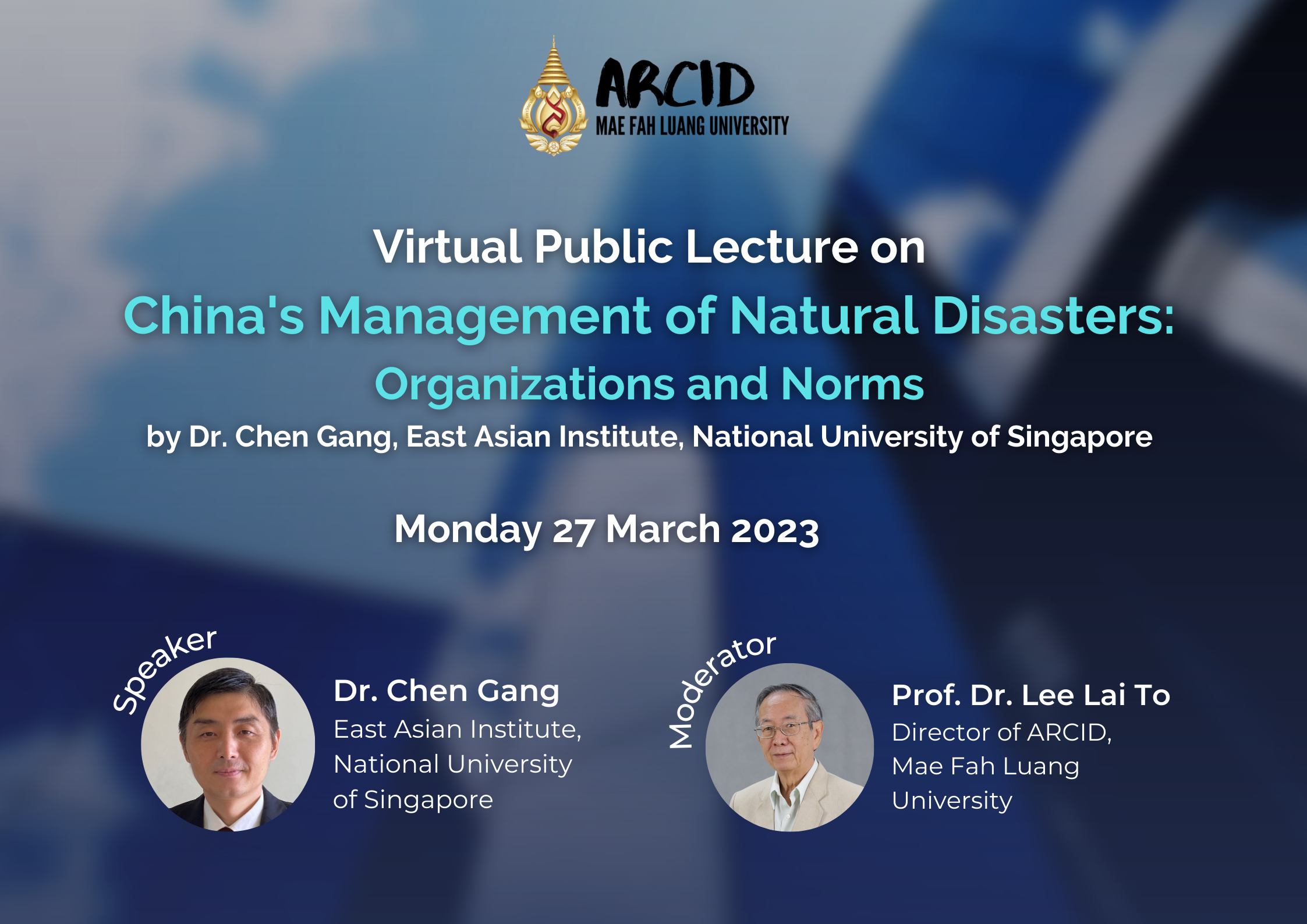 Public Lecture on Disaster and Emergency Management in China by Dr. Chen Gang