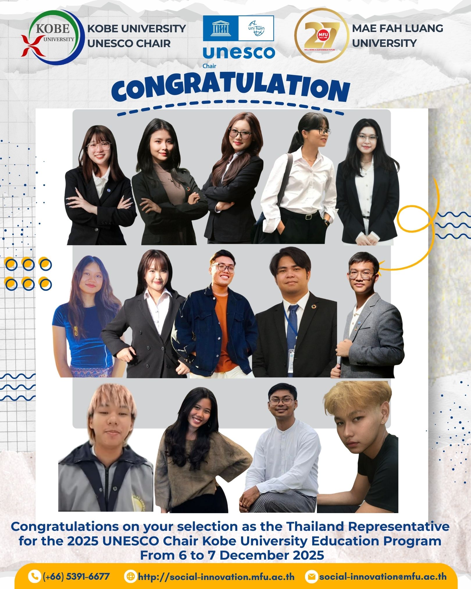  Congratulations to Our Student Representatives! Closing 2025 with pride.