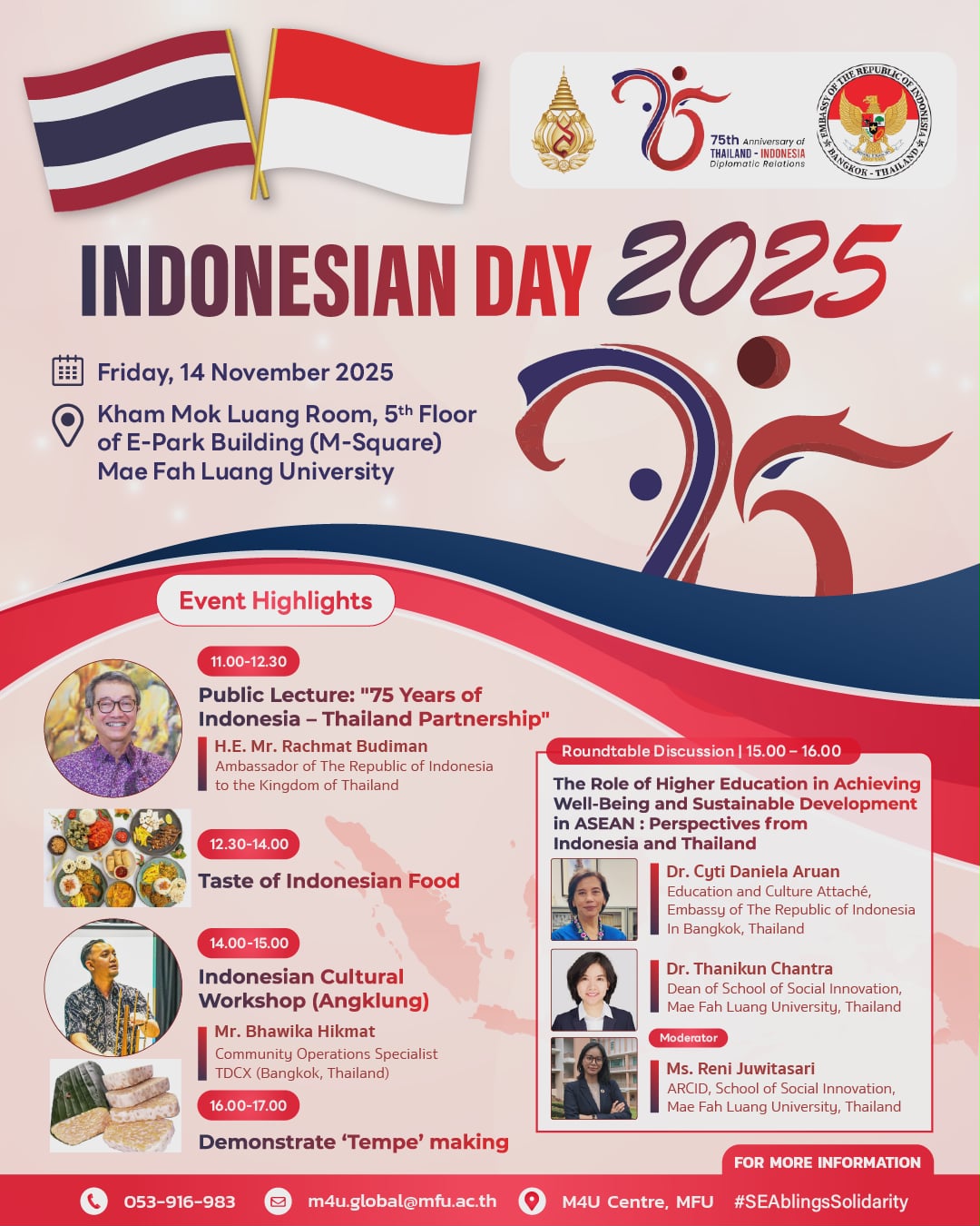 Roundtable Discussion In Commemoration 75 Years of Anniversary of Thailand-Indonesia Diplomatic Relations 