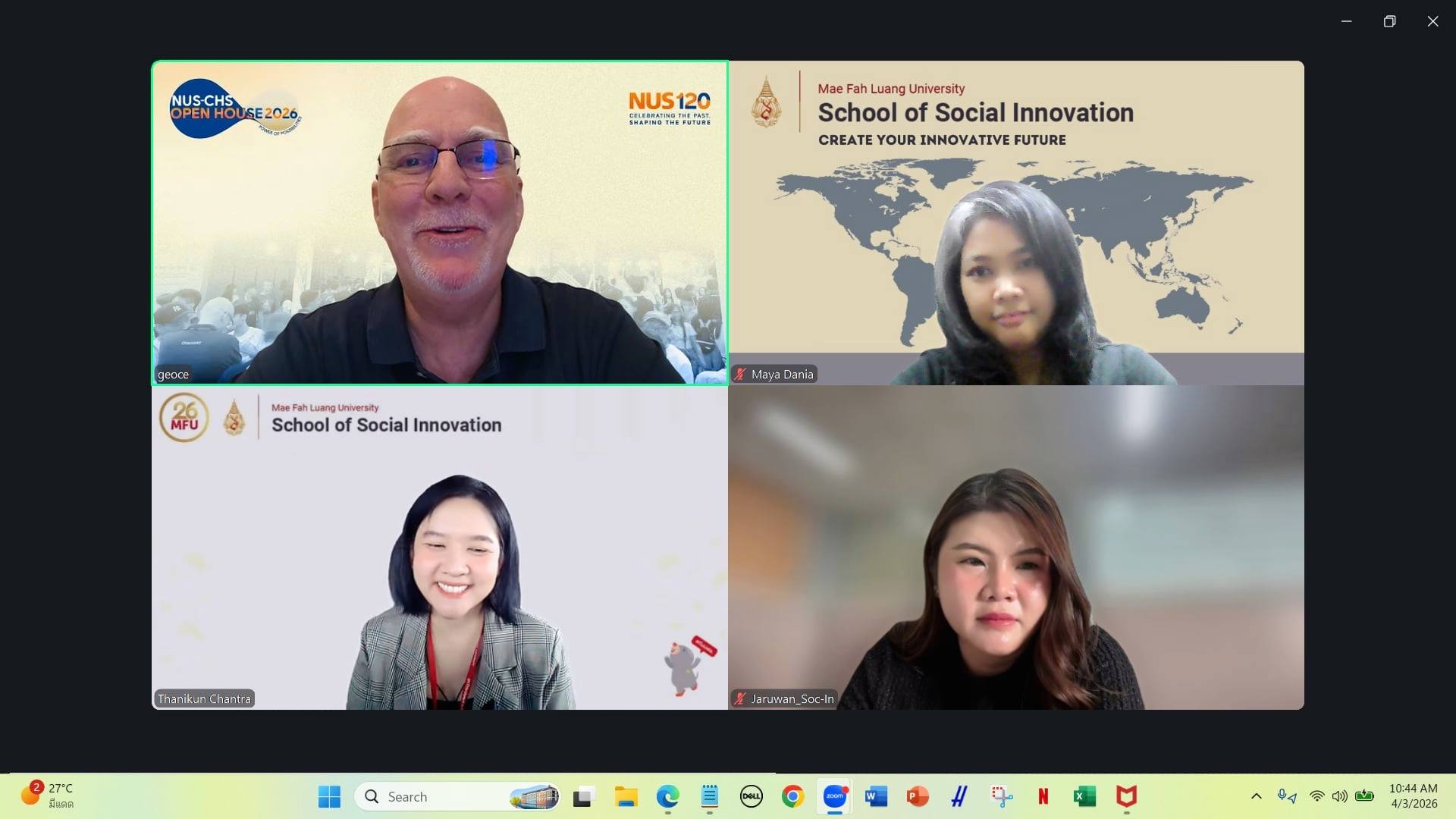 Collaboration Between School of Social Innovation, Mae Fah Luang University and Department of Geography, National University of Singapore